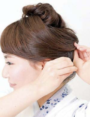 大人浴衣ヘアスタイル ミディアム セット4