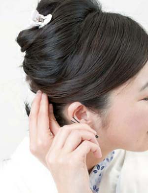 大人ゆかた髪型 ボブ セット3