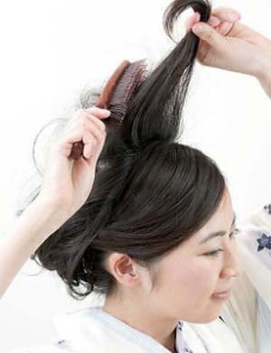 大人ゆかた髪型 ボブ セット4