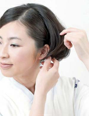 大人ゆかた髪型 ボブ セット5