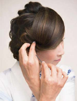 ゆかた髪型 ミディアムロング セット6