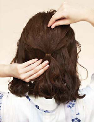 ゆかた髪型 ミディアム セット2